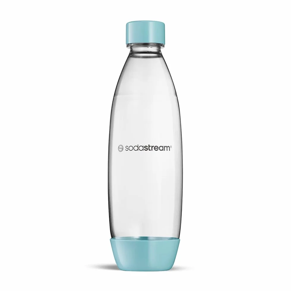 Sodastream Fuse Fresh Blu - 2 bottiglie d’acqua lavabili in lavastoviglie, capacità 1 litro, bottiglie per la gasatura compatibili con Gaia, Terra, Art ed Enso, ecologiche, colore nero.