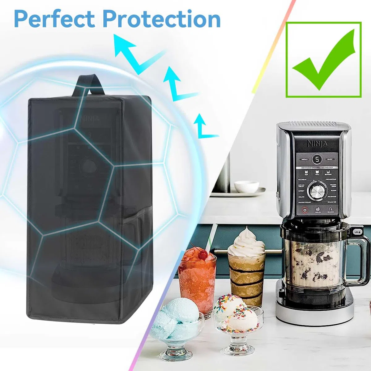 Macchina per il ghiaccio, resistente alla polvere, impermeabile, per gelatiera Ninja NC301 CREAMI / NC299AMZ CREAMI gelatiera