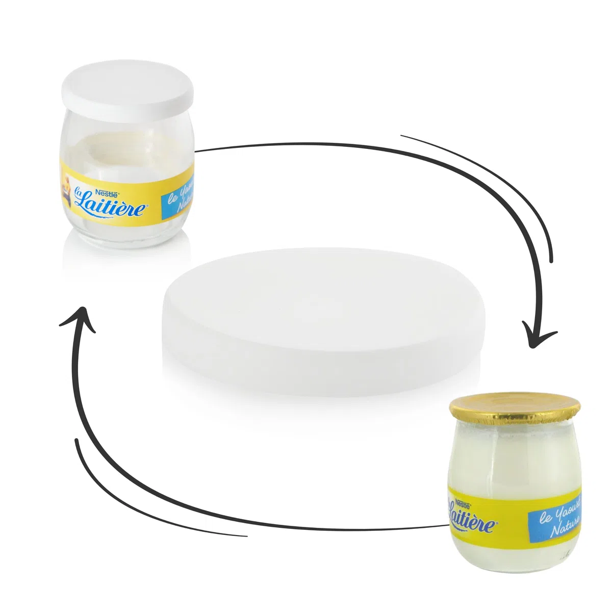 SEB MULTIDELICES colini per yogurtiera con coperchi ermetici | Compatibile con vasetti di Yogurt in Vetro Satinato | Ricicla i Tuoi barattoli Come Desideri