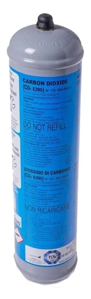 Bombola Co2 600 gr non ricaricabile attacco M11x1 per erogatori acqua frizzante Contenitore in acciaio