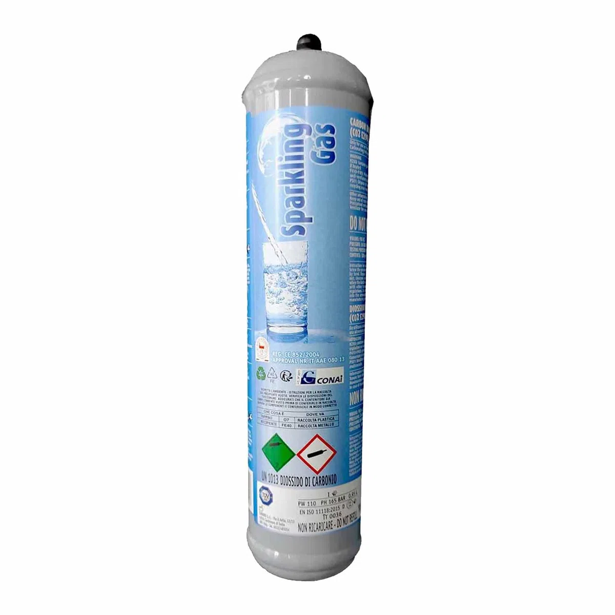 TermoidraulicaRV® bombola Co2 600 gr. monouso acqua frizzante Attacco M11x1 per refrigeratori e gasatori d'acqua usa e getta Edenya®