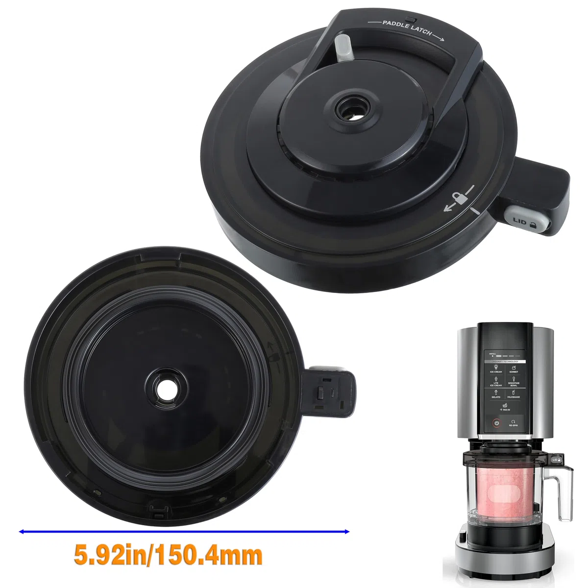 Coperchio esterno per gelatiera Ninja NC500, coperchio di ricambio riutilizzabile Ninja Creami, compatibile con le serie Ninja NC500/NC501 (senza pagaia) Ricambi Ninja Creami