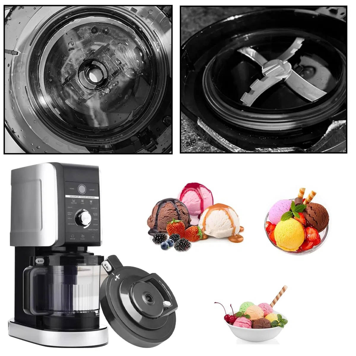 Coperchio esterno ciotola per macchina ghiaccio Ninja serie NC501 ricambi per Ninja Creami serie NC501 compatibile con NC500C NC501 NC501C CN501CO NC501H