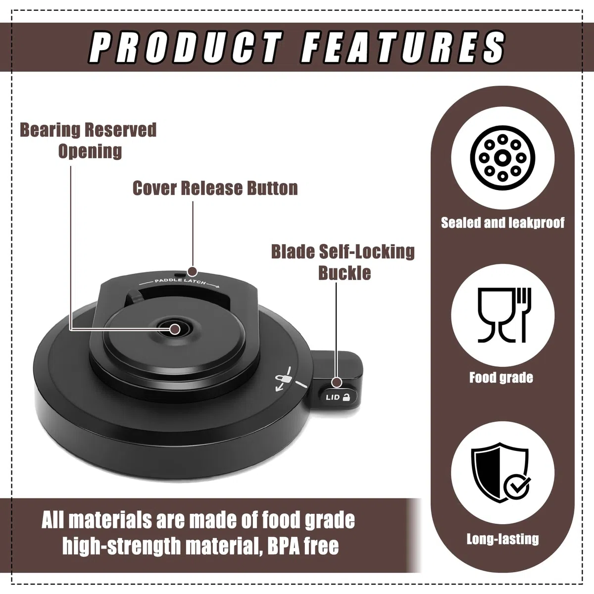 Coperchio esterno per ninja creami NC30 coperchio esterno per gelatiera compatibile con ninja NC299AMZ/NC301/NC300/NC201/NC101 Serie, accessorio per gelatiera, coperta per ciotola esterna Ninja