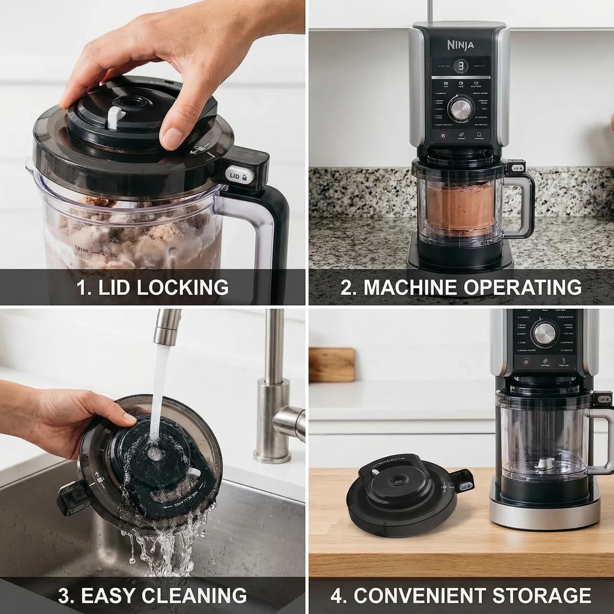 1 coperchio di ricambio per Ninja Creami, coperchio esterno compatibile con NC500/NC501, accessori Ninja Creami, parti di ricambio per gelatiera Ninja