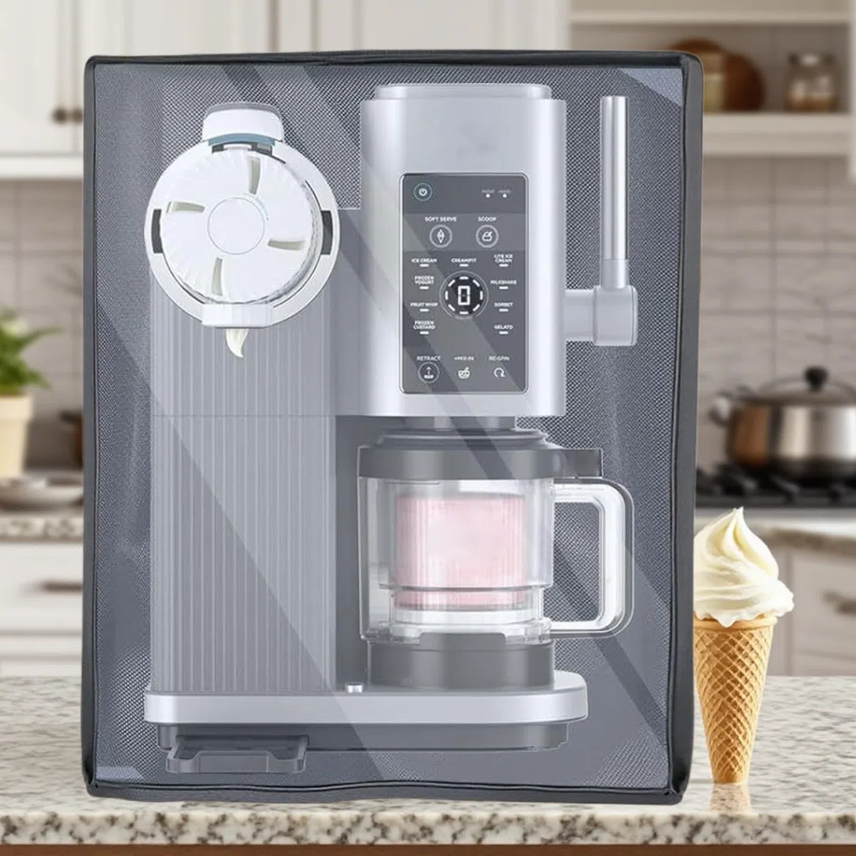 Copri Polvere Per Macchina Del | Protezione Per Yogurtiera Con Manico - Scudo Impermeabile 40 X 26 X 45 Cm