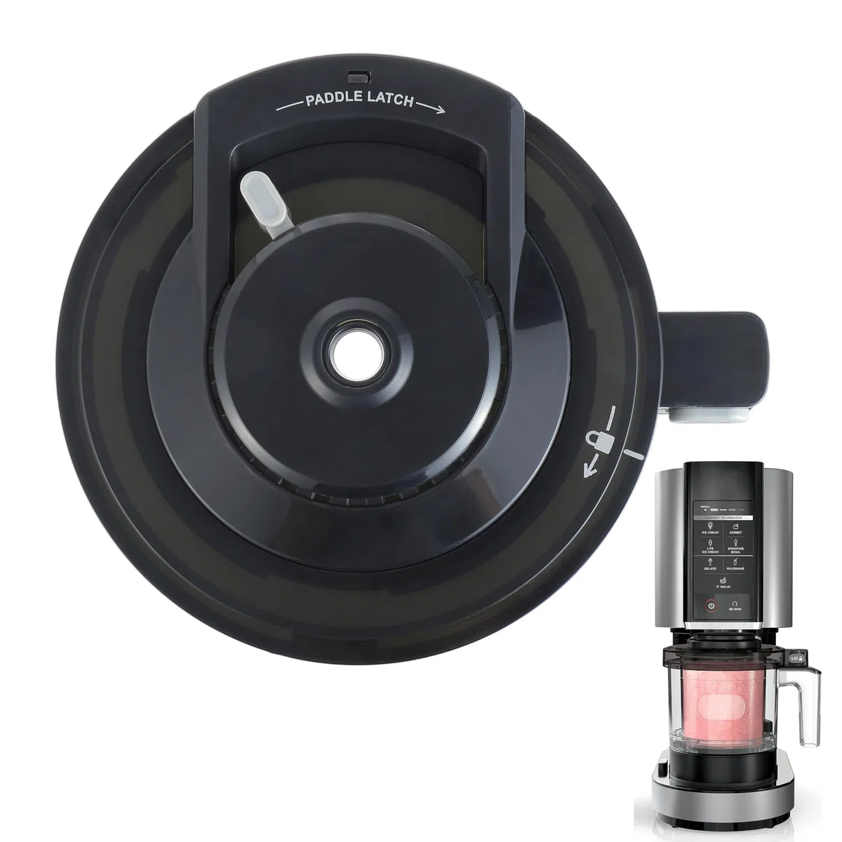 Coperchio esterno per gelatiera Ninja NC500, coperchio di ricambio riutilizzabile Ninja Creami, compatibile con le serie Ninja NC500/NC501 (senza pagaia) Ricambi Ninja Creami